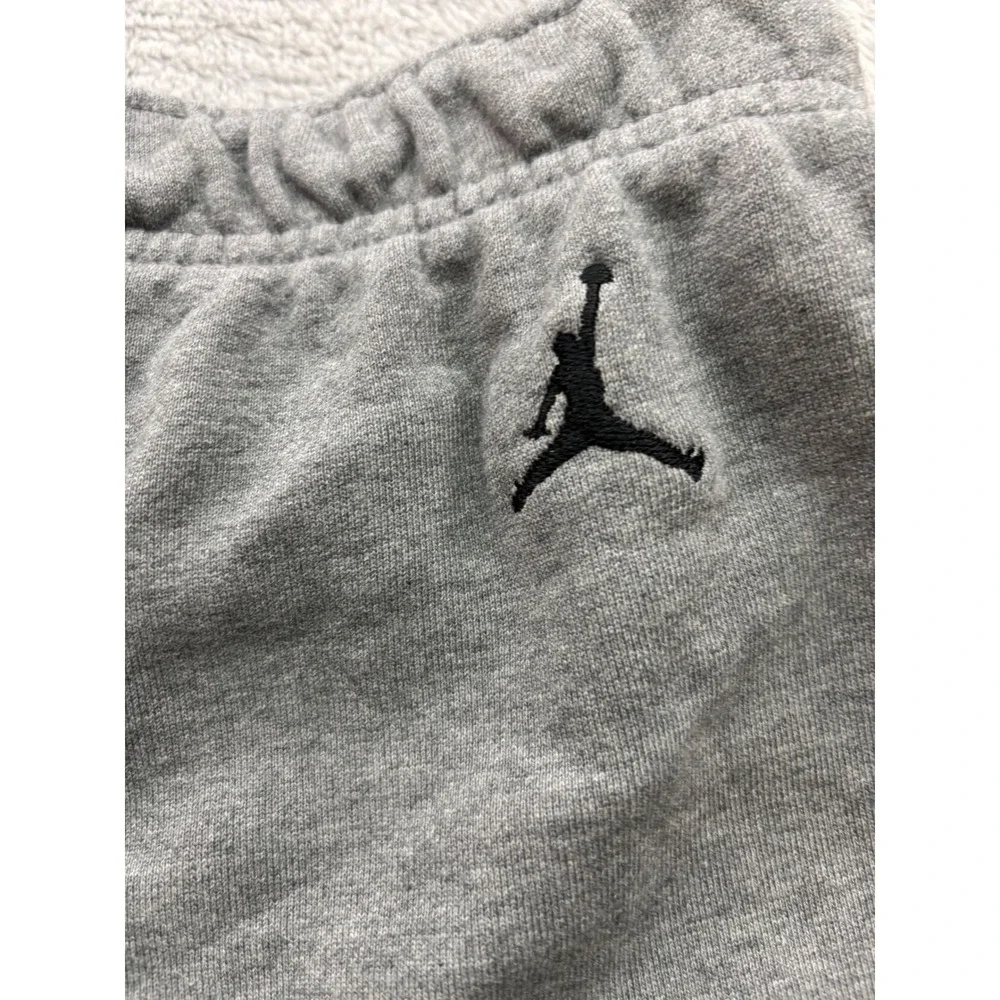 Jordan Mens Heather Gray Fleece Jogger Sweatpants Jumpman Logo Size Medium
